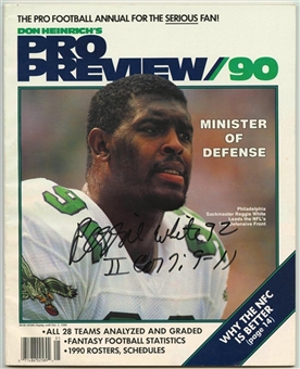 1990 Reggie White Autographed "Pro Preview" Magazine (PSA/DNA)